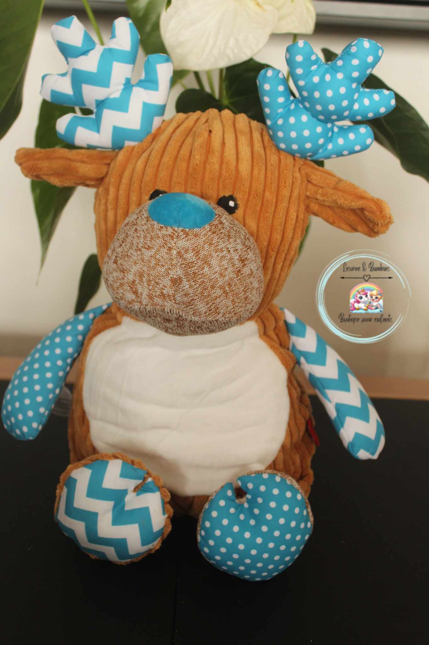 Peluche Sensoriel - Modèle Cerf Bleu